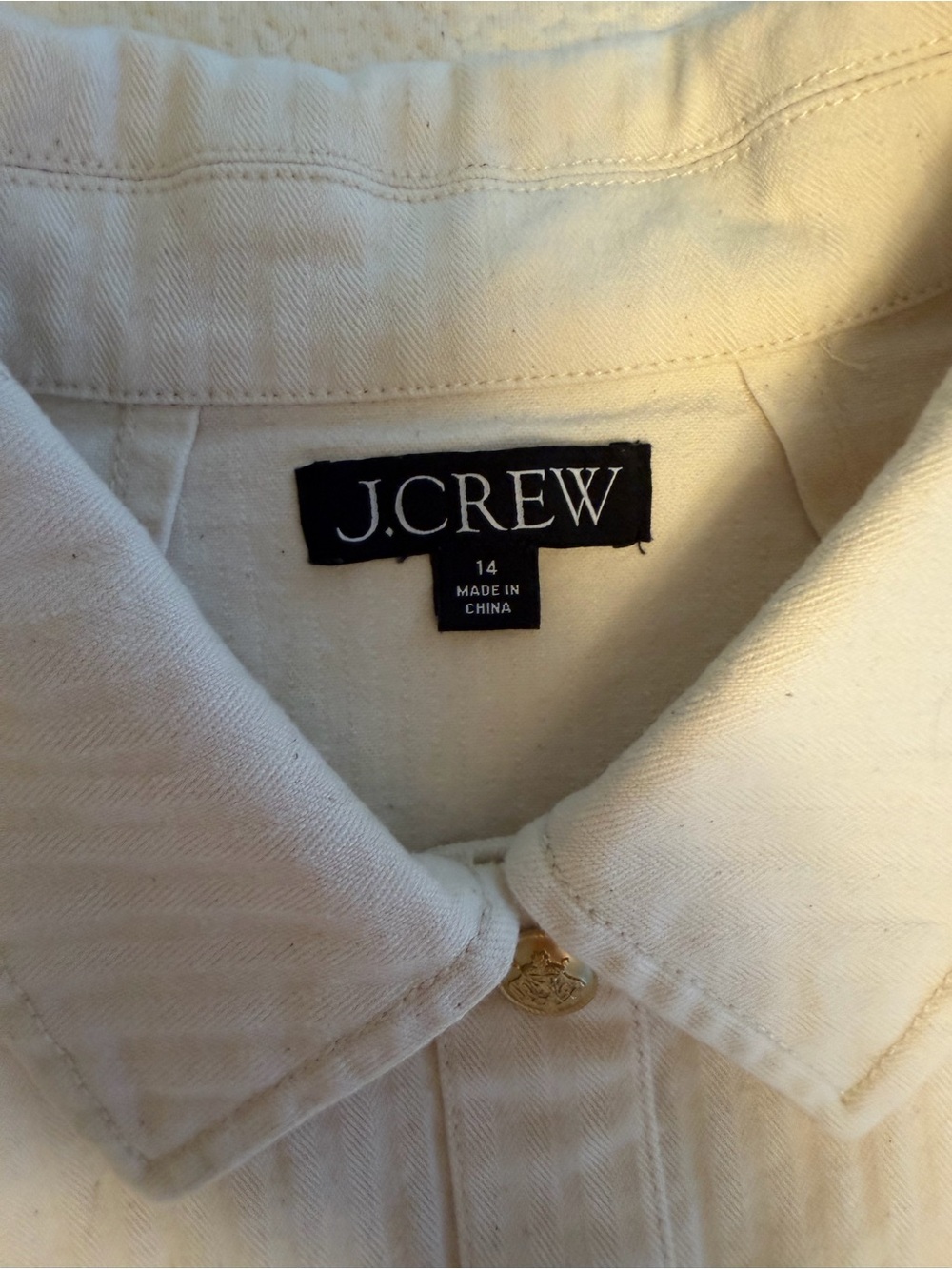 JCrew - Button-Front Cream Two-Piece Top & Skirt Set - Picture 2 of 3